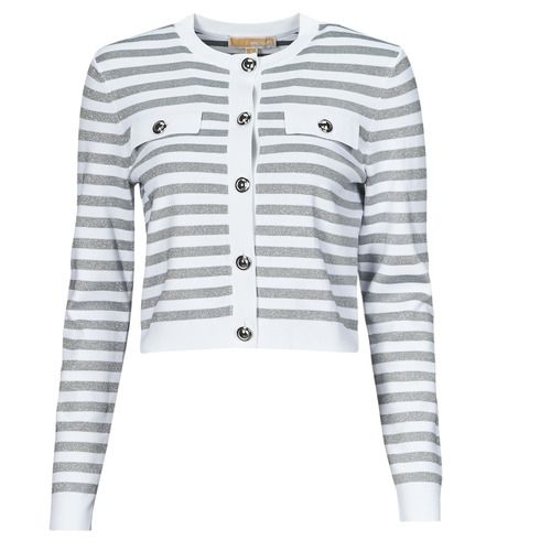 Maglione donna MICHAEL Michael Kors ECO SNAP CROP JKT in bianco, elegante e versatile, perfetto per outfit primaverili e invernali. Realizzato in tessuto ecologico, offre comfort e stile. La giacca cropped è ideale per donne alla moda che cercano un capo distintivo e di tendenza. Acquista ora e completa il tuo guardaroba con questo must-have!