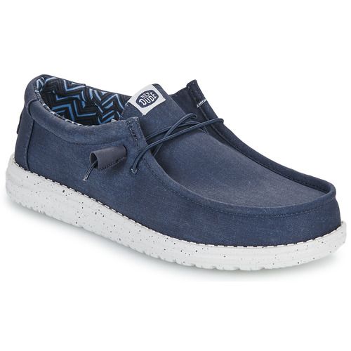 Scarpe HEYDUDE Wally Canvas Marine Slip on per uomo, perfette per un comfort quotidiano e uno stile casual. Realizzate in tela di alta qualità, queste scarpe offrono una calzata facile e versatile, ideali per ogni occasione. Acquista ora le HEYDUDE Wally Canvas Marine per un look moderno e alla moda.