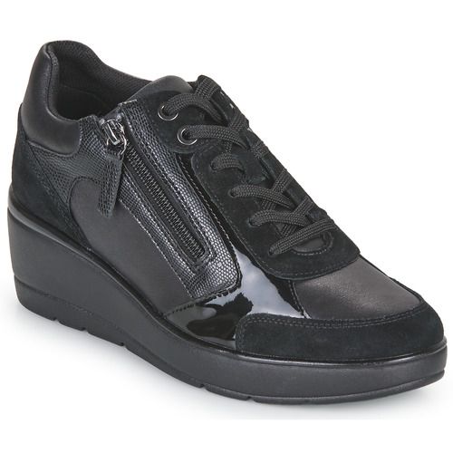 Sneakers basse Geox D ILDE Nero per donna, eleganti e versatili, ideali per ogni occasione. Comfort e stile uniti in un design moderno, perfette per il tempo libero e l'uso quotidiano. Acquista ora per un look chic e contemporaneo!