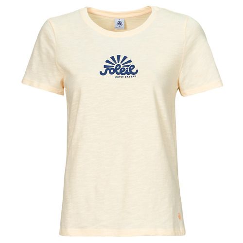 T-shirt Beige Petit Bateau A0ACT maniche corte per donna, ideale per un look casual e alla moda. Perfetta per la primavera e l'estate, realizzata in cotone di alta qualità per garantire comfort e traspirabilità. Un must-have nel tuo guardaroba per ogni occasione. Acquista ora la T-shirt Petit Bateau A0ACT e aggiungi un tocco di stile al tuo outfit!