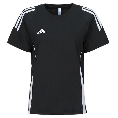 T-shirt adidas TIRO24 SWTEEW nera a maniche corte per donna, ideale per sport e tempo libero, realizzata in materiale traspirante e confortevole, perfetta per un look casual e dinamico.