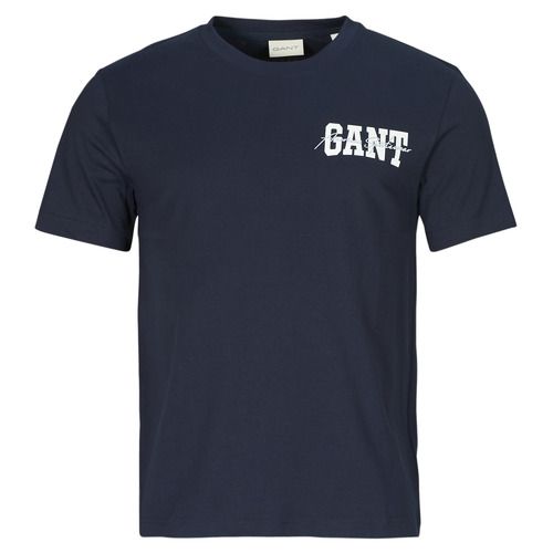 T-shirt Gant ARCH SCRIPT SS T-SHIRT Marine per uomo, maniche corte, in cotone di alta qualità. Stile elegante e casual, perfetta per il tempo libero. Disponibile in blu marino con scritta distintiva Gant. Ideale per completare il tuo guardaroba estivo. Acquista ora la tua T-shirt Gant per un look alla moda e confortevole.