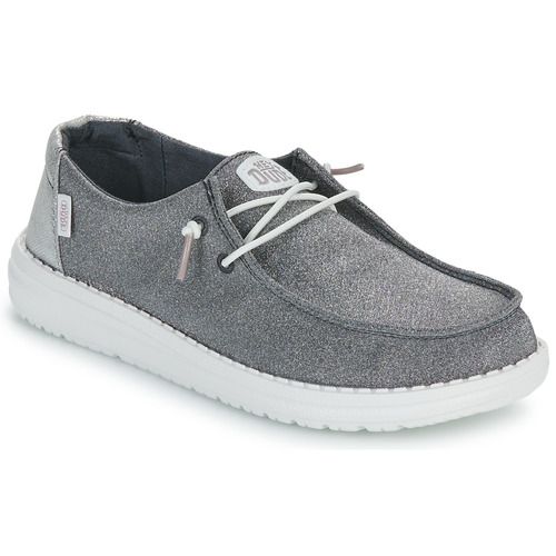 Scarpe HEYDUDE Wendy Metallic Sparkle Grigio Slip on Donna, eleganti e comode, perfette per un look casual e alla moda. Ideali per ogni occasione, queste scarpe presentano un design scintillante che aggiunge un tocco di stile. Acquista ora per elevare il tuo guardaroba!