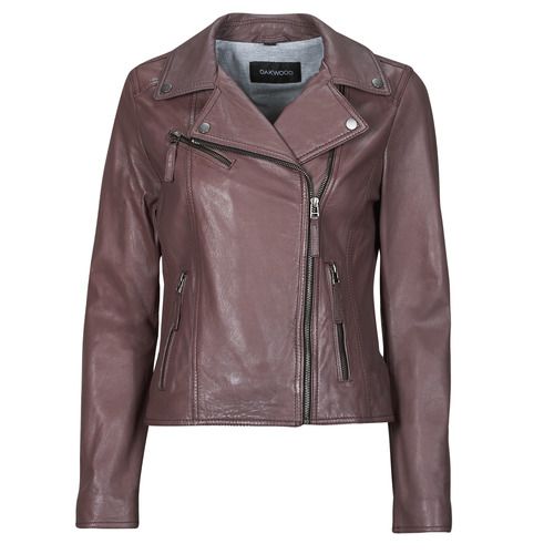 Giacca in pelle marrone Oakwood CLIPS per donna, elegante e versatile, perfetta per outfit casual e formali. Realizzata in pelle di alta qualità, offre comfort e stile. Una scelta ideale per ogni stagione, ideale per chi cerca moda e praticità.