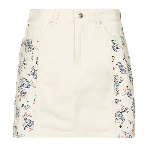 Gonna corta beige da donna Pepe Jeans MINI SKIRT HW PAISLEY, caratterizzata da un elegante design paisley. Perfetta per outfit casual e estivi, offre comfort e stile. Acquista ora la tua gonna mini per un look alla moda e versatile.