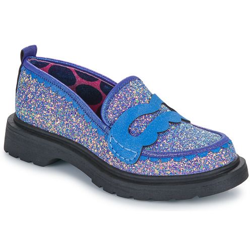 Mocassini Donna Irregular Choice LIVE LAUGH LOAF in blu, con design originale e divertente, perfetti per un look alla moda. Scarpe comode e versatili, ideali per ogni occasione. Aggiungi un tocco unico al tuo guardaroba con questi eleganti mocassini.