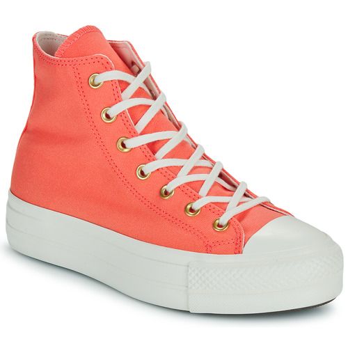 Sneakers alte Converse CHUCK TAYLOR ALL STAR LIFT in arancio, ideali per donne. Design trendy e versatile, perfette per un look casual e alla moda. Acquista ora le migliori sneakers estive per un comfort senza pari!