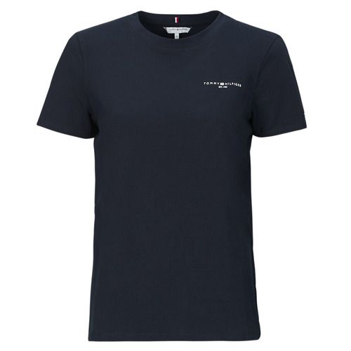 T-shirt Tommy Hilfiger 1985 REG MINI CORP LOGO C-NK SS, maniche corte, colore navy, moda femminile, stile casual, trendy, logo iconico, abbigliamento estivo, vestibilità comoda. Acquista ora e aggiorna il tuo guardaroba con questa elegante maglietta!