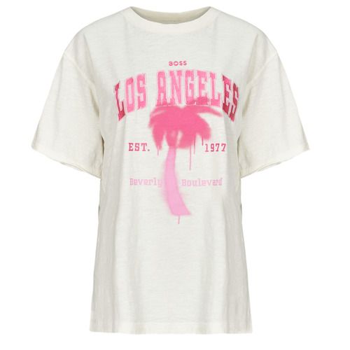 T-shirt BOSS C_Eband Bianco maniche corte per donna, elegante e versatile, perfetta per outfit casual e alla moda. Realizzata con materiali di alta qualità, offre comfort e stile. Acquista ora la T-shirt BOSS C_Eband per un look sofisticato e contemporaneo.