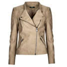 Giacca in pelle  Only  ONLAVA FAUX LEATHER BIKER OTW  Beige -   Giacche in pelle Donna - 1