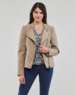 Giacca in pelle  Only  ONLAVA FAUX LEATHER BIKER OTW  Beige -   Giacche in pelle Donna - 2