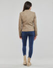 Giacca in pelle  Only  ONLAVA FAUX LEATHER BIKER OTW  Beige -   Giacche in pelle Donna - 4