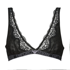Triangolo/Senza ferretto  Emporio Armani  VICHY MESH   LACE  Nero -  Senza ferretto Donna