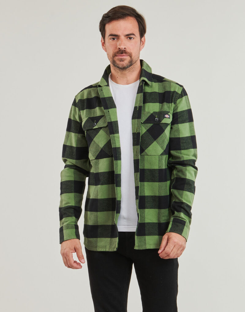 Camicia a maniche lunghe Dickies NEW SACRAMENTO SHIRT PINE GREEN Kaki Camicie a maniche lunghe Uomo - 2