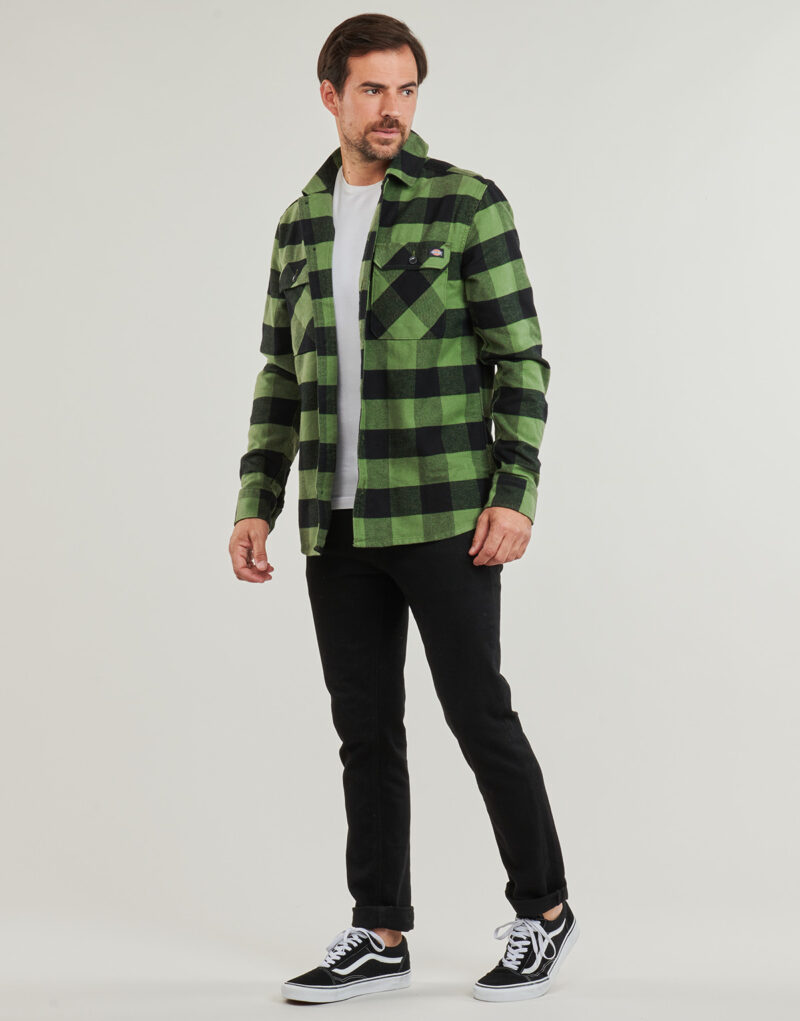 Camicia a maniche lunghe Dickies NEW SACRAMENTO SHIRT PINE GREEN Kaki Camicie a maniche lunghe Uomo - 3