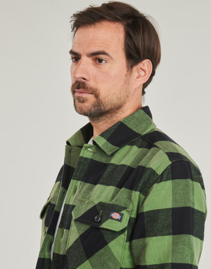 Camicia a maniche lunghe Dickies NEW SACRAMENTO SHIRT PINE GREEN Kaki Camicie a maniche lunghe Uomo - 5