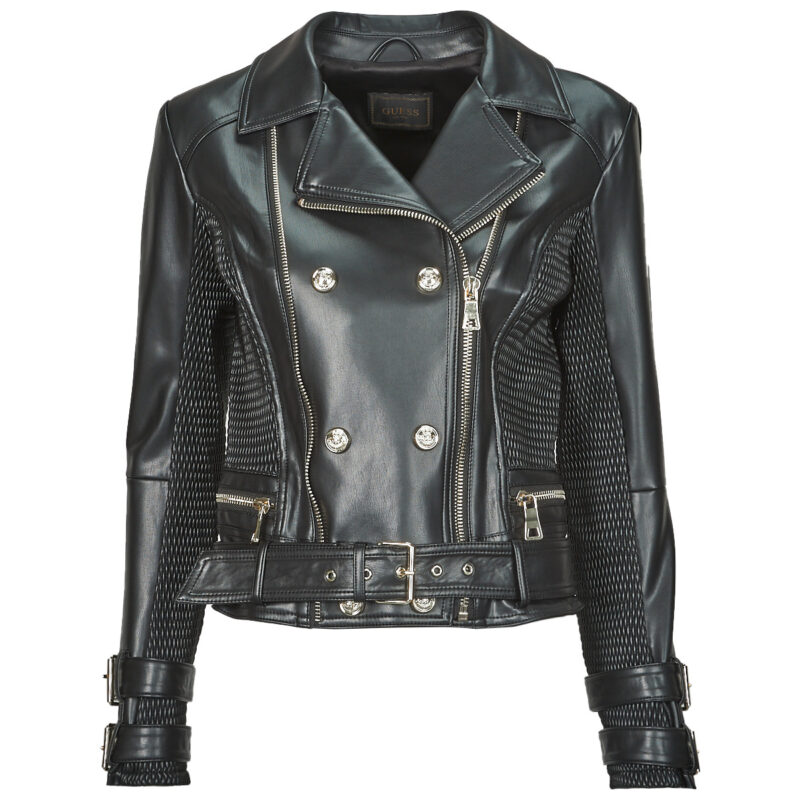 veste Guess MYLA MOTO Nero Giubbotti Donna - 1