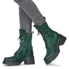 Airstep / AS98 A89214-101-6906 Gr&uuml;ne Damen-Ankle-Boots - Gr&ouml;&szlig;e 8