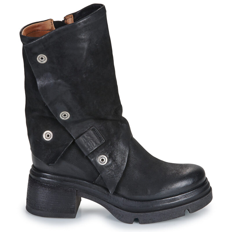 Airstep / AS98 0 Schwarze Damen-Ankle-Boots - Gr&ouml;&szlig;e 2