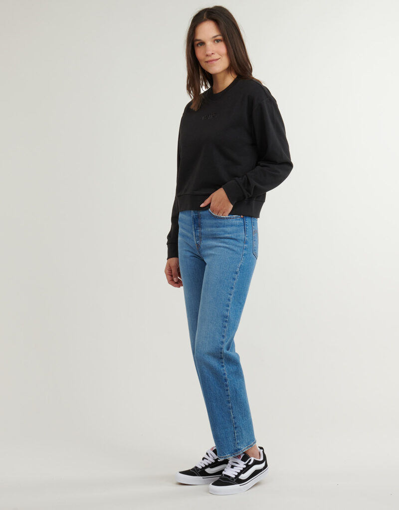 Sudadera Vans W ESSENTIAL FT RLX CREW Negra Sudadera Mujer - 3