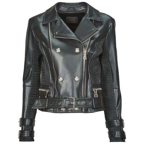 Giubbotto Guess MYLA MOTO Nero per donna, elegante e versatile, perfetto per un look alla moda. Realizzato in materiali di alta qualità, questo giubbotto unisce stile e comfort. Ideale per outfit casual e per le uscite serali, il design contemporaneo lo rende un must-have per ogni guardaroba. Acquista ora il tuo Giubbotto MYLA MOTO Nero e completa il tuo look con classe.