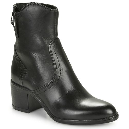 Stivaletti Donna Mjus FASSE ZIP Nero in pelle, con zip laterale e tacco basso, ideali per un look chic e moderno. Perfetti per ogni occasione, questi stivaletti sono un must-have per il tuo guardaroba. Acquista ora per aggiungere un tocco di eleganza al tuo stile.