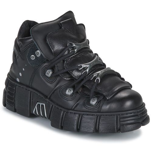 Stivaletti Donna New Rock BASANE Nero, eleganti e di tendenza, realizzati in pelle di alta qualità, ideali per un look alla moda. Design moderno e comfort assicurato, perfetti per ogni occasione. Acquista ora per completare il tuo outfit!