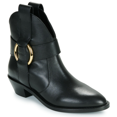See by Chloe NEW RING LINE Black Women s Ankle Boots