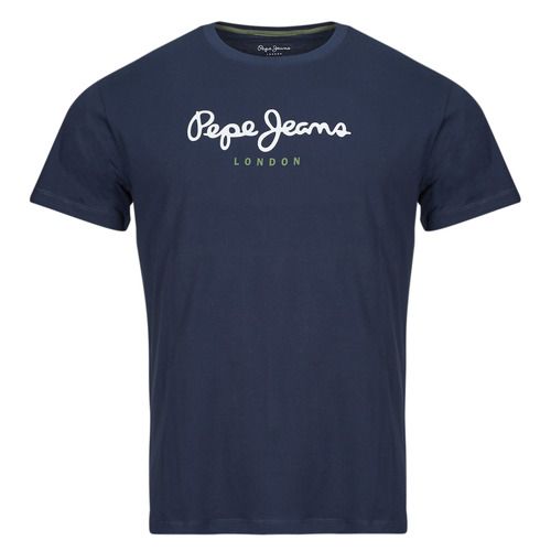 T-shirt uomo Pepe Jeans EGGO N Marine, maniche corte, stile casual, colore blu navy, perfetta per look estivi, disponibile in diverse taglie, alta qualità, comfort e design moderno per un'eleganza informale. Ideal per ogni occasione, combina facilmente con jeans e pantaloni.