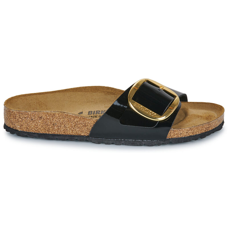 BIRKENSTOCK Madrid Big Buckle Birko-flor / Barniz / Negro / Oro / Estrecha Mujer Chancla - 2