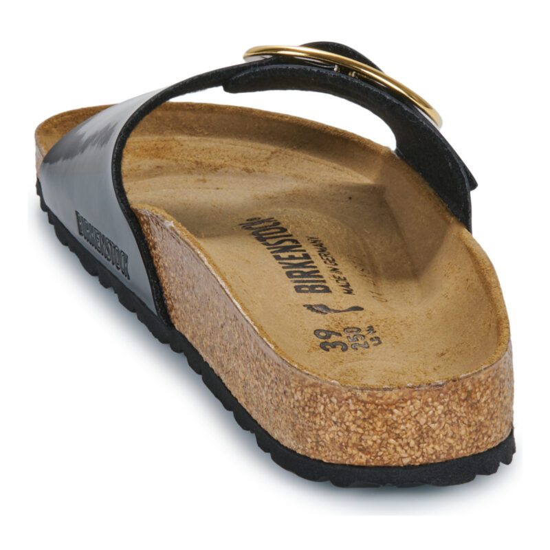 BIRKENSTOCK Madrid Big Buckle Birko-flor / Barniz / Negro / Oro / Estrecha Mujer Chancla - 5