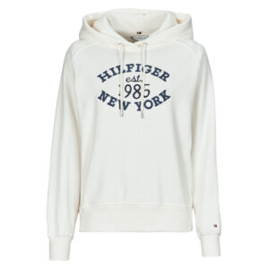 Felpe con cappuccio  Tommy Hilfiger  MDRN REG VARSITY HOODIE  Bianco -  Felpe con cappuccio Abbigliamento Donna