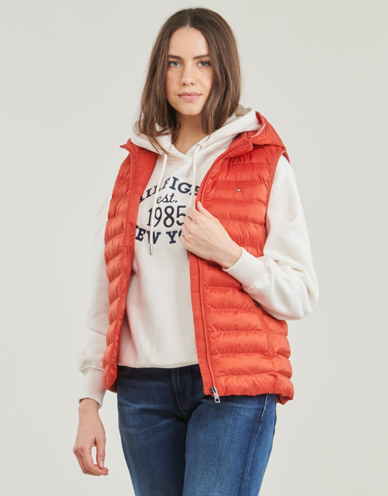 Piumino Tommy Hilfiger LW PADDED GLOBAL STRIPE VEST Rosso Piumini Donna - 2