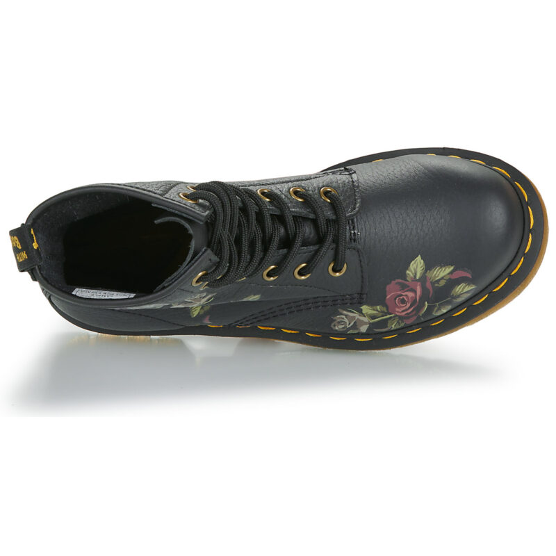 Dr. Martens 1460 DECAYED ROSES CLASSIC TUMBLED NAPPA Schwarze Damen-Ankle-Boots - Gr&ouml;&szlig;e 6