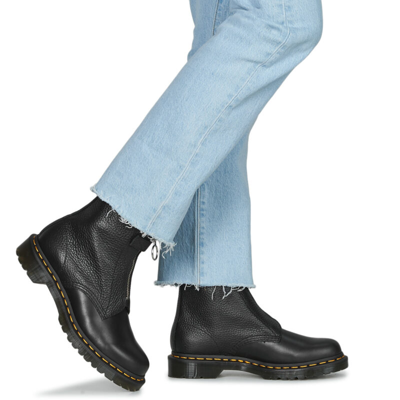 Dr. Martens 1460 FRONT ZIP BLACK WANAMA Nero Stivaletti Donna - 8
