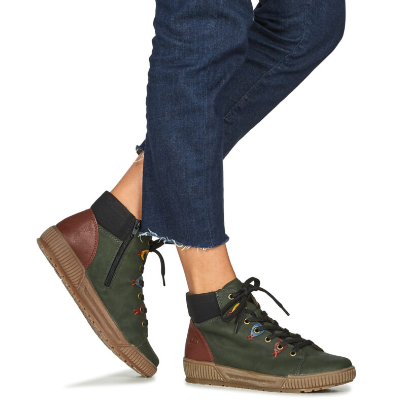 Rieker OPINELA Green Women's High-Top Sneakers - 8