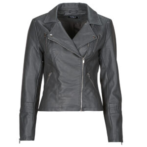 Giacca in pelle  Only  ONLGEMMA  Grigio -   Giacche in pelle Donna