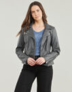 Giacca in pelle Only ONLGEMMA Grigio Giacche in pelle Donna - 2