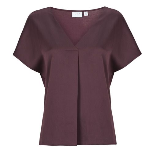 Camicetta Donna Vila VIELLETTE Bordeaux, elegante top in tonalità rossa, ideale per occasioni speciali e casual. Tessuto morbido e leggero, con design moderno e dettagli raffinati. Perfetta per completare il tuo outfit con stile e femminilità. Acquista la camicetta VIELLETTE per un look alla moda e sempre attuale.