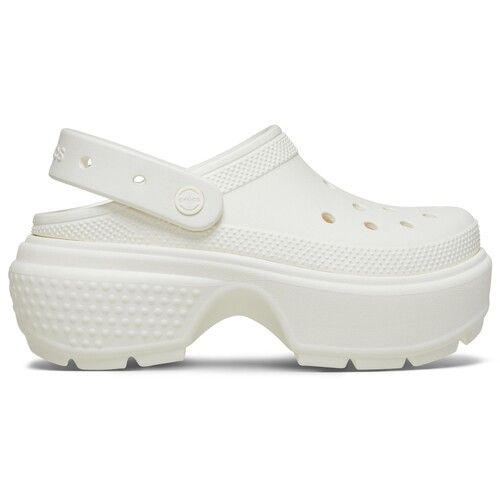 Zoccoli Donna Crocs STOMP CLOG in Bianco, eleganti e confortevoli, ideali per il tempo libero e l'uso quotidiano. Design moderno e versatile, perfetti per ogni stagione. Comfort eccezionale e leggerezza, facili da pulire e adatti per lunghe passeggiate. Acquista ora i tuoi Crocs STOMP CLOG Bianco e scopri il perfetto equilibrio tra stile e praticità.