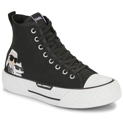 Sneakers alte Karl Lagerfeld KAMPUS MAX III Twin NFT Hi Lace in nero per donna, perfette per un look casual e alla moda. Design elegante e contemporaneo, ideali per completare ogni outfit. Acquista ora le tue sneakers alte e aggiungi un tocco di stile al tuo guardaroba!