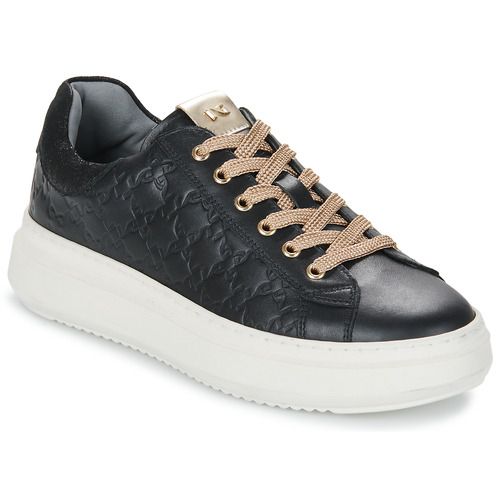 Sneakers basse Donna NeroGiardini I411590D-100 in pelle nera, design elegante e sportivo, perfette per ogni occasione. Comode e alla moda, queste scarpe sono ideali per un look casual-chic. Acquista ora le NeroGiardini per aggiungere stile al tuo outfit!
