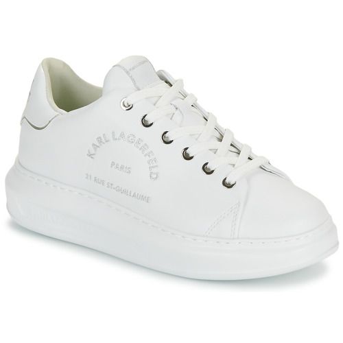 Sneakers basse Karl Lagerfeld KAPRI Metal Maison Glitter in bianco per donna, caratterizzate da un design elegante e moderno con dettagli glitterati. Ideali per ogni occasione, these sneakers offrono comfort e stile, perfette per il tuo guardaroba. Acquista le tue nuove scarpe alla moda per un look trendy e sofisticato.