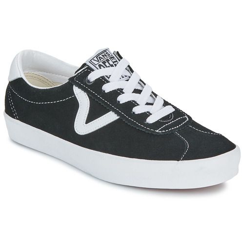 Sneakers basse Vans Sport Low nere da donna, eleganti e versatili, perfette per ogni look casual. Comfort garantito per attività quotidiane e occasioni sportive. Acquista ora le tue Vans Sport Low nere!