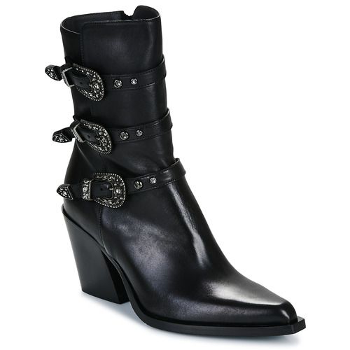 Stivaletti Donna FUCILE Nero di Fru.it - eleganti stivaletti in pelle nera, perfetti per occasioni formali e casual. Design moderno con tacco comodo, ideale per l'autunno e l'inverno. Aggiungi un tocco di stile al tuo guardaroba con questi stivaletti versatile. Disponibili in diverse taglie.