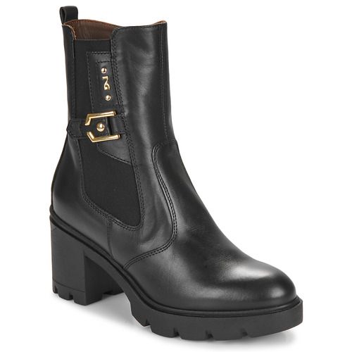 Stivaletti Donna NeroGiardini I411900D-100 in pelle nera, eleganti e alla moda, con tacco comodo. Perfetti per ogni occasione, dall'ufficio al tempo libero. Design italiano e qualità premium per un look sofisticato. Acquista ora i NeroGiardini I411900D-100 per un tocco di classe nel tuo guardaroba.