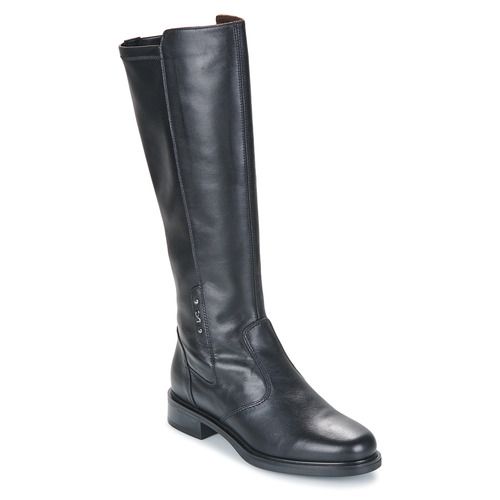 Alt text: "NeroGiardini I308812D-100 - Eleganti stivali neri da donna, perfetti per un look alla moda. Comodi e versatili, ideali per ogni occasione. Stivali in pelle di alta qualità per un'eleganza senza tempo."
