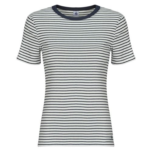 T-shirt Petit Bateau MC COL ROND Marine per donna, maniche corte, in cotone morbido e traspirante, ideale per ogni occasione. Design elegante e versatile, perfetta per l'estate. Acquista ora per un look fresco e alla moda!