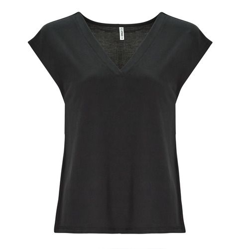 T-shirt Only ONLFREE S/S MODAL V-NECK TOP JRS in nero, maniche corte, per donna. Elegante e versatile, ideale per ogni occasione, realizzata in morbido tessuto modal che offre comfort e stile. Perfetta da abbinare a jeans o gonne per un look casual-chic. Acquista ora la tua T-shirt Only per un guardaroba alla moda.