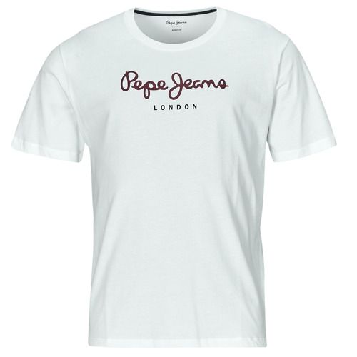 T-shirt bianca da uomo Pepe Jeans EGGO N con maniche corte, perfetta per l'estate. Realizzata in cotone morbido e traspirante, questa maglietta è ideale per un look casual e alla moda. Acquista ora la T-shirt Pepe Jeans EGGO N per aggiungere stile e comfort al tuo guardaroba.